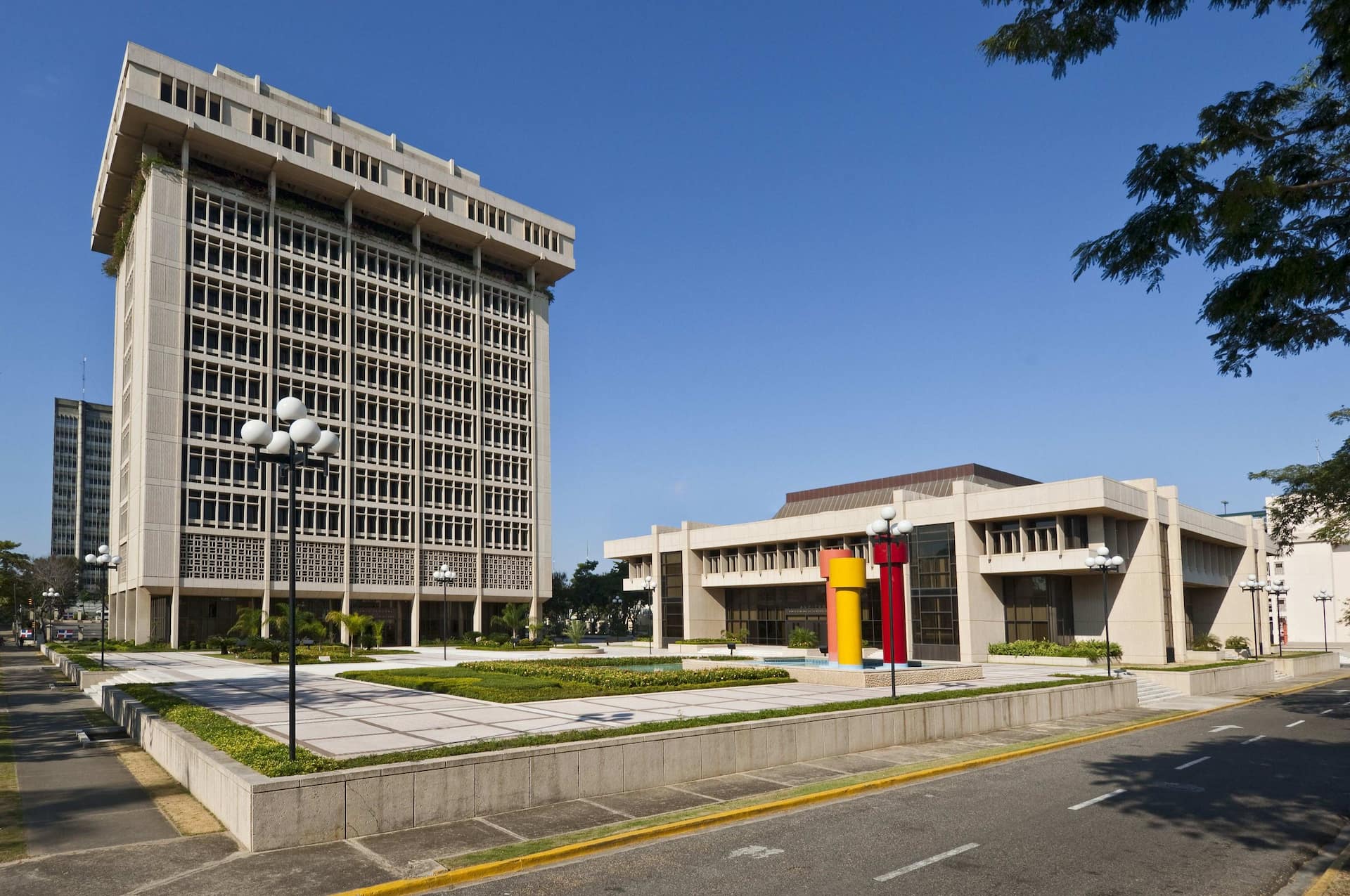 Tower and Auditorium of the Central Bank of the Dominican Republic, in Santo Domingo