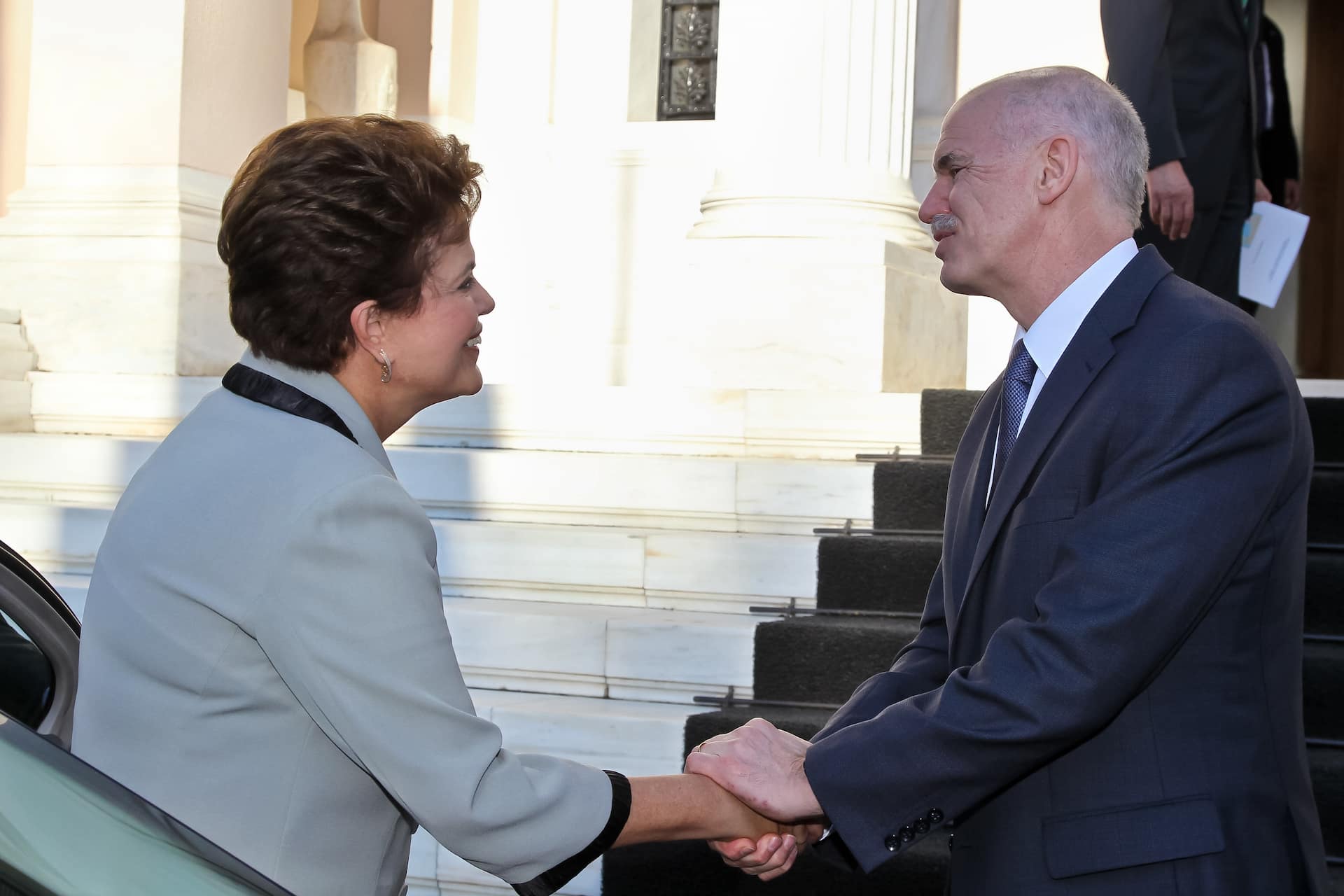 Presidenta Dilma Rousseff durante encontro com o primeiro-ministro da República Helênica, Georges Papandreu, em Atenas, na Grécia (Atenas, Grécia, 09/04/2011) Foto: Roberto Stuckert Filho/PR