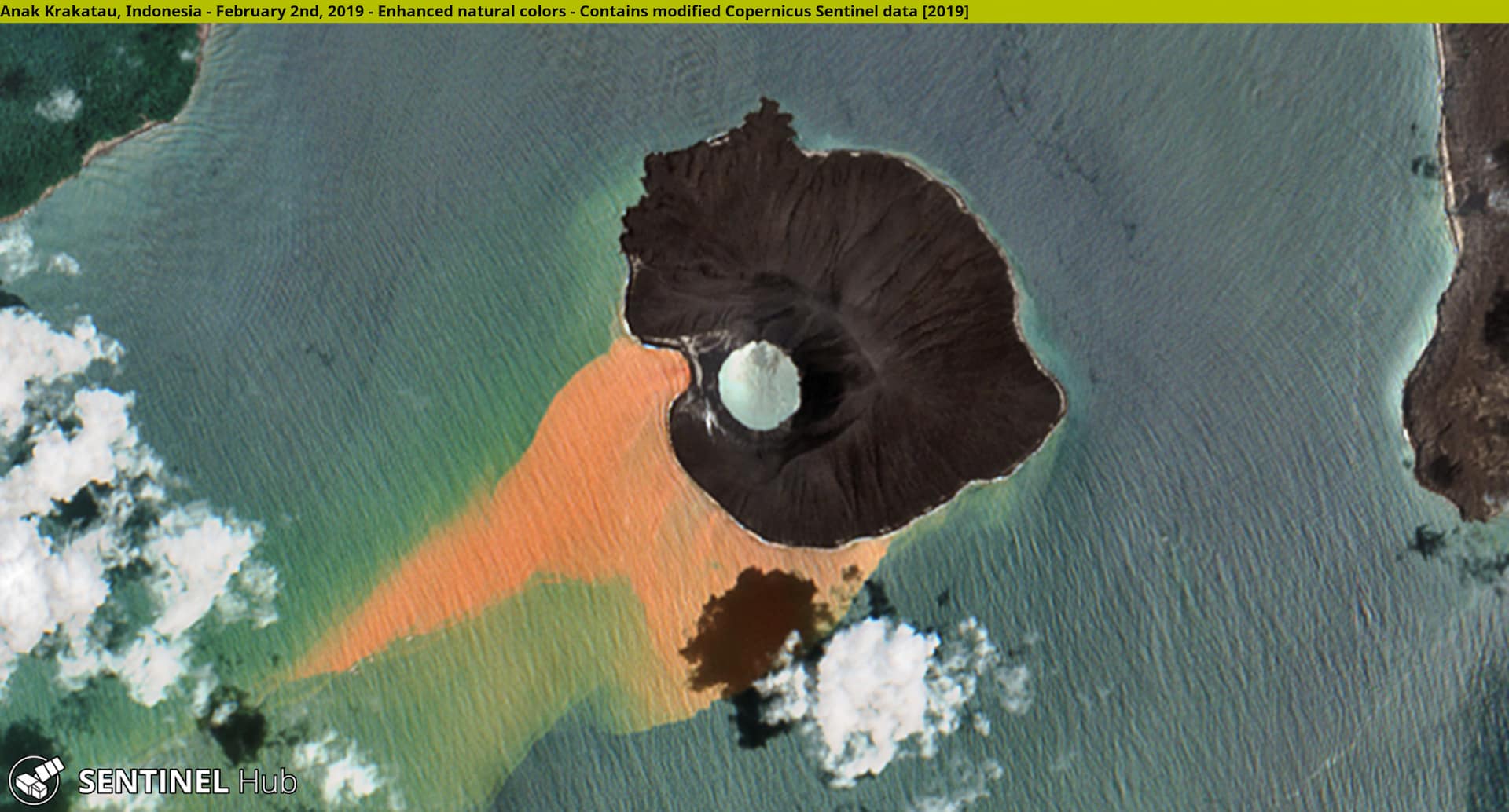 Contains modified Copernicus Sentinel data [2019], processed by Sentinel Hub Anak Krakatau, Indonesia