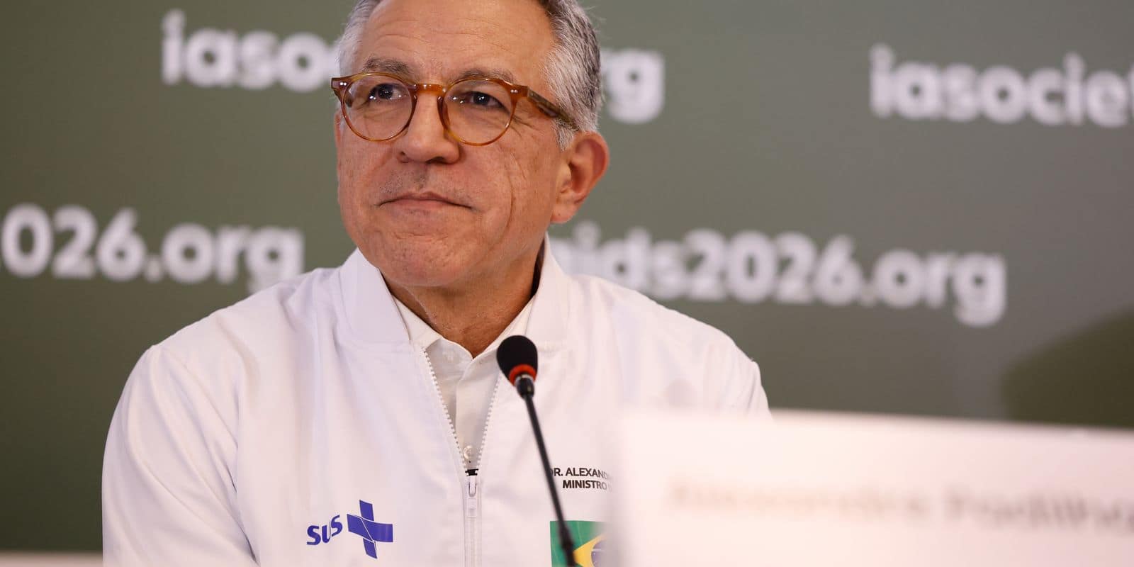 Rio de Janeiro (RJ), 27/07/2026 – Pronunciamento à imprensa do ministro da Saúde, Alexandre Padilha, na abertura da 26° Conferência Internacional de AIDS. Foto: Fernando Frazão/Agência Brasil