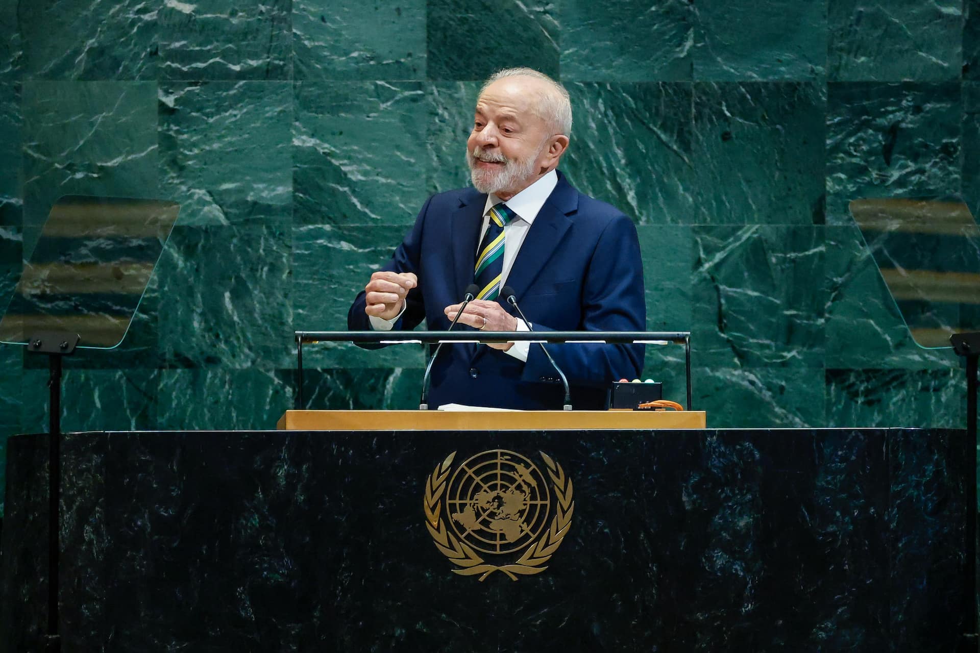 Presidente da República, Luiz Inácio Lula da Silva, durante a abertura do Debate Geral da 80.ª Sessão Ordinária da Assembleia Geral das Nações Unidas. Sede da Assembleia Geral das Nações Unidas, Nova York (EUA) Foto: Ricardo Stuckert / PR
