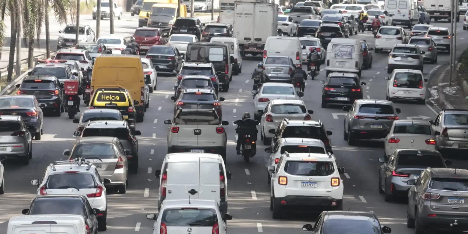 São Paulo (SP)-04/08/2026 . Congestionamento em São Paulo,sentido bairro-centro ( zona leste/centro), devido a greve de trens . Foto: Paulo Pinto/Agencia Brasil