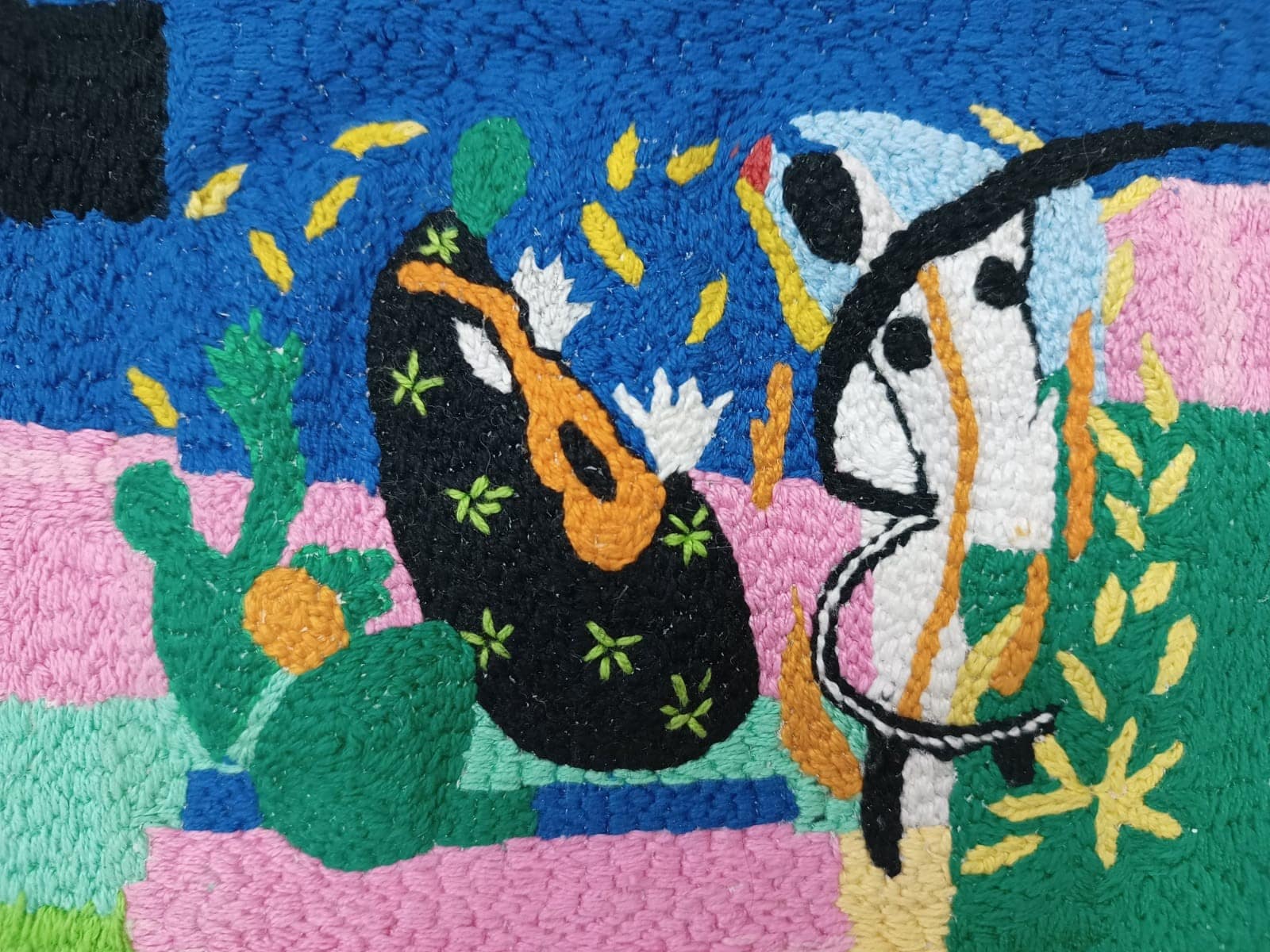 Bordado a mão livre - releitura da obra "A tristeza do rei" do artista Henri Matisse